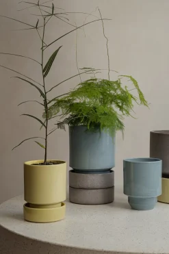 Glaserede Krukker|Terrakotta-Krukker^PLANT Hoff krukke, glaseret, Pale Yellow