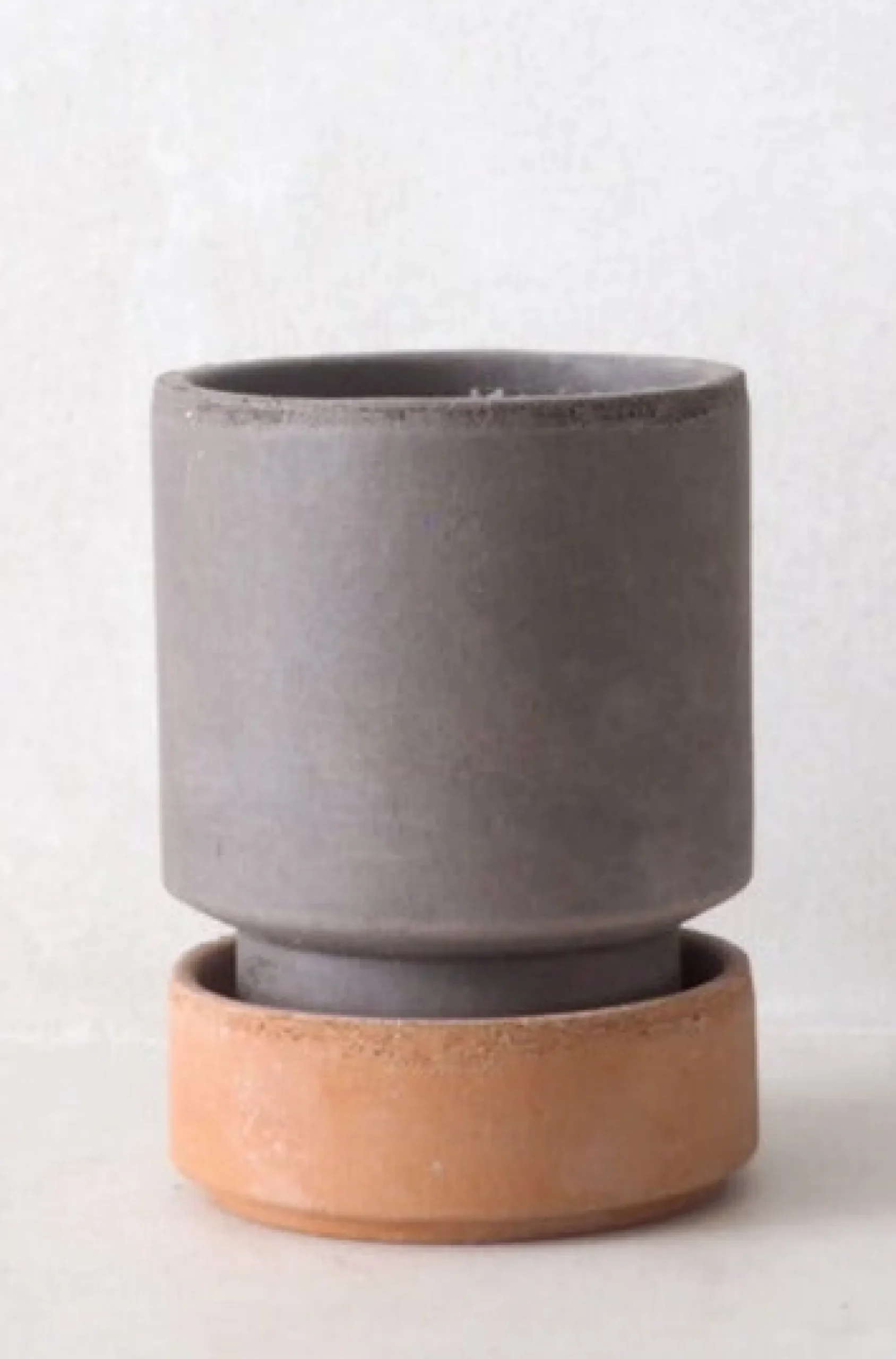 Terrakotta-Krukker|Stor^PLANT Hoff krukke, raw grey + raw rosa underskål, gulvkrukke