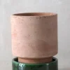 Terrakotta-Krukker|Stor^PLANT Hoff krukke, raw rosa + grøn underskål, gulvkrukke