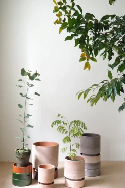 Terrakotta-Krukker|Hoff Krukke Serien^PLANT Hoff krukke, raw rosa + rosa underskål