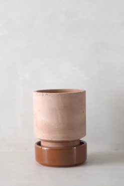 Terrakotta-Krukker|Hoff Krukke Serien^PLANT Hoff krukke, raw rosa + rust underskål