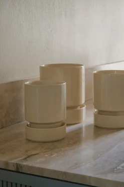 Underskåle|Hoff Krukke Serien^PLANT Hoff underskål, glaseret Sandstone